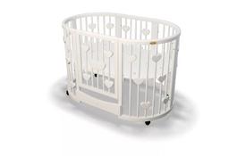 Кроватка Ingvart Smartbed Plus с сердцами молочный (4349001) - Фото