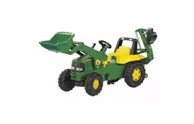 Веломобиль Rolly Toys Экскаватор rollyJunior John Deere зелено-желтый (811076) - Фото