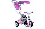 Детский велосипед Smoby с козырьком, багажником и сумкой Розово-серый (741401)