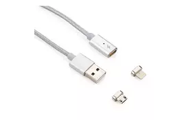 ДАТА КАБЕЛЬ USB 2.0 AM TO LIGHTNING + MICRO 5P 1.0M VINGA (MAGNETIC 2IN1) - Фото