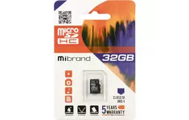 Карта памяти Mibrand 32GB microSDHC class 10 UHS-I (MICDHU1/32GB) - Фото