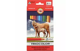 Карандаши цветные Koh-i-Noor Triocolor Jumbo Horses 24 цветов (3144) - Фото