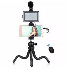 Набор блогера Puluz 4in1 (light, mount, phone holder, microphone) (PKT3094B)