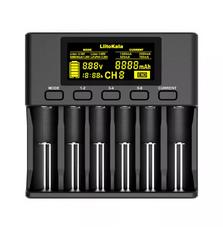 Зарядное устройство для аккумуляторов LiitoKala 6 Slots, LCD дисплей, Li-ion/Ni-MH/Ni-Cd/AA/ААA/AAAA/С (Lii-S6)