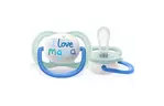 Пустышка Philips AVENT Ultra Air I love... для мальчиков 0-6 мес (SCF080/01)