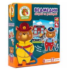 Развивающая игрушка Vladi Toys Игра с подвижными деталями Мишка, украинский язык (VT2109-04)