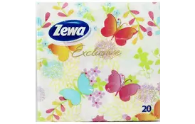 Серветки столові Zewa Set Luxury 3-шарові метелики 20 шт (9011111135032) - Фото