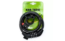 Замок велосипедный Ken Tech FSK-102.705 Code 10mm x 1200mm Black (LCK-045) - Фото
