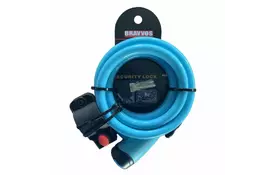 Замок велосипедный Bravvos LOC-065-110 Key 12mm х 1500mm Blue (LCK-033) - Фото