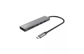 Концентратор Trust HALYX FAST 3USB+CARD READER USB-C ALUMINIUM (24191_TRUST) - Фото