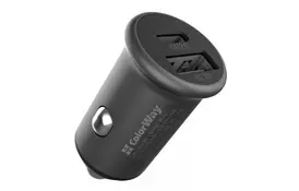 Зарядное устройство ColorWay 2USB Car (Type-C PD20W + USB QC3.0 ) (38W) Gray (CW-CHA029PD-GR) - Фото