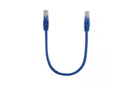 Патч-корд 0.3м, RJ-45, Cat.5e, CU, медь, синий Ritar (PCR-CU/0.3Be / 00220) - Фото