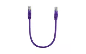 Патч-корд 0.3м, RJ-45, Cat.5e, CU, мідь, фіолетовий Ritar (PCR-CU/0.3Pe/14090) - Фото