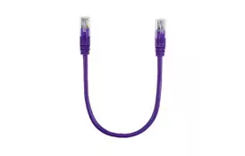 Патч-корд 0.5м, RJ-45, Cat.5e, CU, мідь, фіолетовий Ritar (PCR-CU/0.5Pe/14089) - Фото