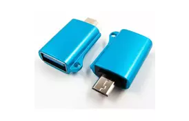 Дата кабель OTG USB - Micro-USB blue DENGOS (ADP-020) - Фото