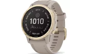 Смарт-часы Garmin fenix 6S Pro Solar, Light Gold with Light Sand Band, GPS nav (010-02409-11) - Фото
