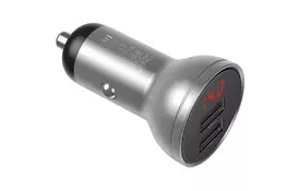 Автомобильное зарядное устройство BASEUS Digital Display Dual USB 24W Silver (CCBX-0S) - Фото