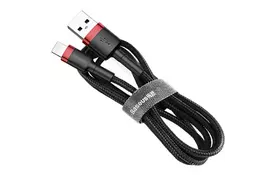 Дата-кабель Baseus Cafule USB-Lightning, 2A, 3м Black/Red (CALKLF-R91) - Фото
