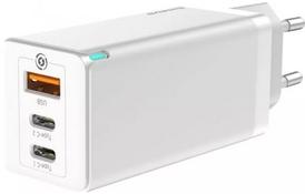 Зарядний пристрій Baseus GaN Travel C + C + A 65W White (CCGAN-B02) - Фото