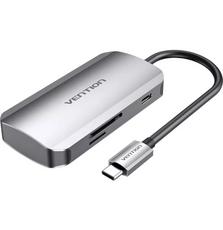 Концентратор Vention USB3.1 Type-C --> USB 3.0x3/SD/TF/PD 100W Hub 6-in-1 (TNHHB)
