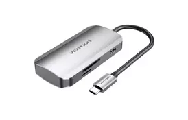 Концентратор Vention USB3.1 Type-C --> USB 3.0x3/SD/TF/PD 100W Hub 6-in-1 (TNHHB) - Фото