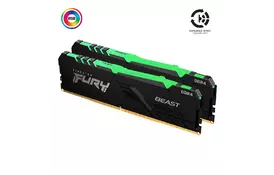 Модуль памяти для компьютера DDR4 16GB (2x8GB) 3000 MHz Fury Beast RGB Kingston Fury (ex.HyperX) (KF430C15BBAK2/16) - Фото