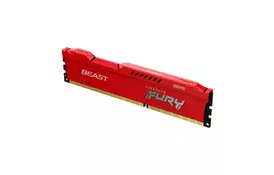 Модуль пам'яті для комп'ютера DDR3 4GB 1866 MHz Fury Beast Red Kingston Fury (ex.HyperX) (KF318C10BR/4) - Фото