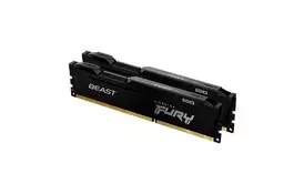 Модуль памяти для компьютера DDR3 8GB (2x4GB) 1866 MHz Fury Beast Black Kingston Fury (ex.HyperX) (KF318C10BBK2/8) - Фото
