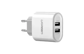 Зарядний пристрій Ugreen CD104 2xUSB 3.4A Charger (White) (20384) - Фото