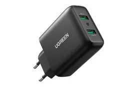 Зарядний пристрій Ugreen CD161 36W 2xUSB QC 3.0 Charger (Black) (10216) - Фото