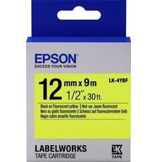 Epson Картридж с лентой LK4YBF принтеров LW-300/400/400VP/700 Fluorescent Black/Yellow 12mm/9m
