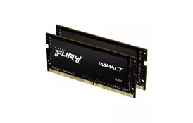 Модуль пам'яті для ноутбука SoDIMM DDR4 32GB (2x16GB) 2933 MHz Impact Black Kingston Fury (ex.HyperX) (KF429S17IBK2/32) - Фото