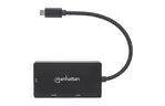 Концентратор Intracom USB3.1 Type-C to HDMI/DVI-I/VGA Black Manhattan (152983)