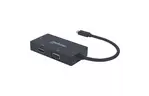 Концентратор Intracom USB3.1 Type-C to HDMI/DVI-I/VGA Black Manhattan (152983)