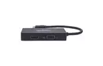 Концентратор Intracom USB3.1 Type-C to HDMI/DVI-I/VGA Black Manhattan (152983)