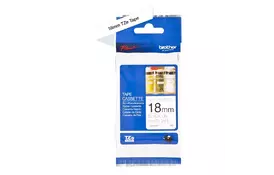 Лента для принтера этикеток Brother 18mm Нет ламинированных, black on white (TZEN241) - Фото