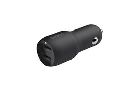 Зарядний пристрій Belkin Car Charger (24W) Dual USB-A, USB-A - Lightning, 1m, black (CCD001BT1MBK) - Фото