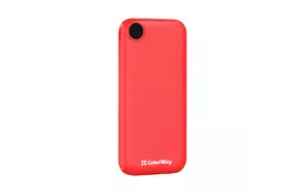 Батарея універсальна ColorWay 10 000 mAh Slim, LCD, Red (CW-PB100LPH2RD-D) - Фото