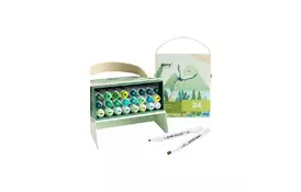 Маркер Arrtx Спиртовые Alp ASM-02GN 24 цвета Зеленые оттенки (LC302246) - Фото