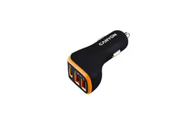 Зарядний пристрій Canyon Universal 3xUSB car adapter Black+Purple (CNE-CCA08PU) - Фото