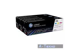 Картридж лазерный HP 128A CYM CP1525n/1525nw,CM1415fn/ 1415fnw,CE321A, CE322A, CE323A Tri-Pack (CF371AM) - Фото