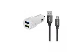 Зарядний пристрій ColorWay 2USB 2.4A white + cable MicroUSB 2.1A 1m (CW-CASC005) - Фото