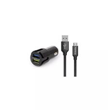 Зарядное устройство ColorWay 2USB 2.4A black + cable MicroUSB 2.1A 1m (CW-CASC006)
