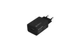 Зарядний пристрій ColorWay 1USB Quick Charge 3.0 (18W) black + cable Lightning (CW-CHS013QCL-BK) - Фото