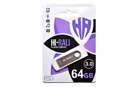 USB флеш накопичувач Hi-Rali 64GB Shuttle Series Silver USB 2.0 (HI-64GBSHSL) - Фото