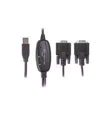 Переходник USB 2.0 to 2хCOM (9+25pin) 1.4m Viewcon (VE591)