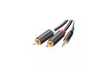 Кабель мультимедийный AUX 3.5mm TRS to RCAx2 M/M 3.0m AV102 Black Ugreen (10512)