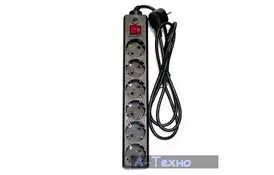 Фільтр живлення PATRON 5.0m (SP-65), 6 розеток BLACK (EXT-PN-SP-65) - Фото