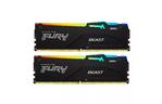 Модуль памяти для компьютера DDR5 32GB (2x16GB) 5600 MHz FURY Beast RGB Kingston Fury (ex.HyperX) (KF556C40BBAK2-32)