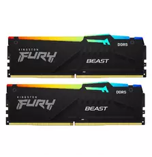 Модуль памяти для компьютера DDR5 32GB (2x16GB) 5600 MHz FURY Beast RGB Kingston Fury (ex.HyperX) (KF556C40BBAK2-32)
